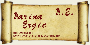 Marina Ergić vizit kartica